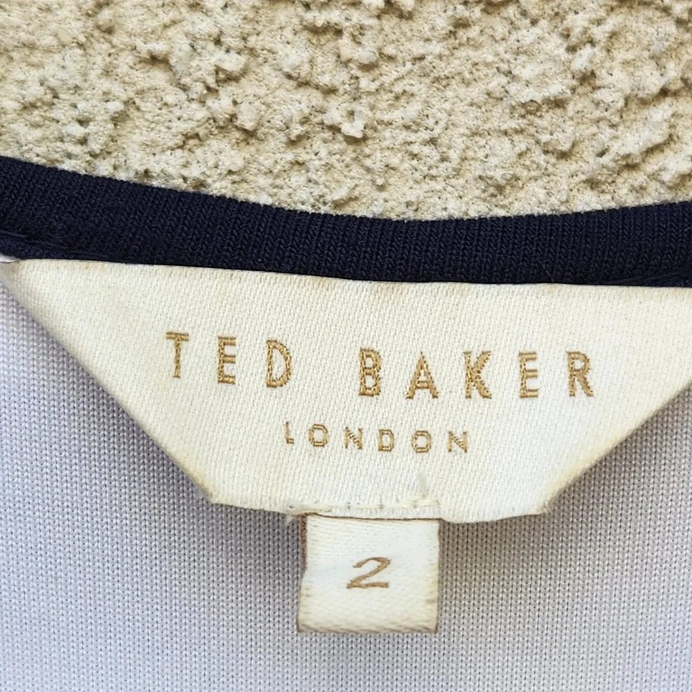 TED BAKER Womens Yuni Rowing Dress Small Blue Maxi Nautical Striped Summer Lined - Picture 3 of 7